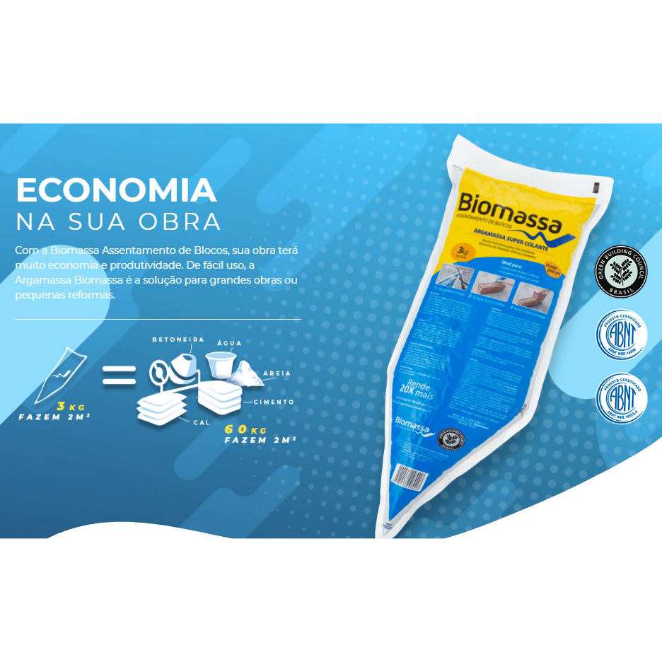 Argamassa Super Colante - Biomassa Assentamento de Blocos