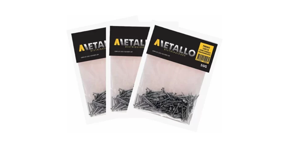 prego encartelado com e sem cabeça