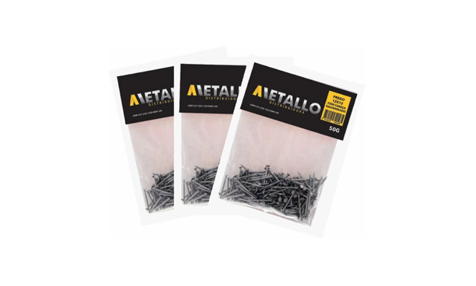 prego encartelado com e sem cabeça